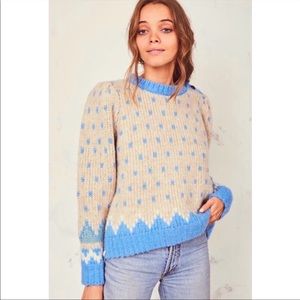 LoveShackFancy Rosie fair isle sweater xs